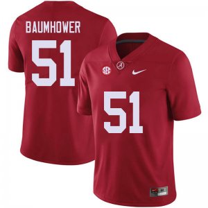 NCAA Men's Alabama Crimson Tide #51 Wes Baumhower Stitched College 2018 Nike Authentic Red Football Jersey EX17Z87II